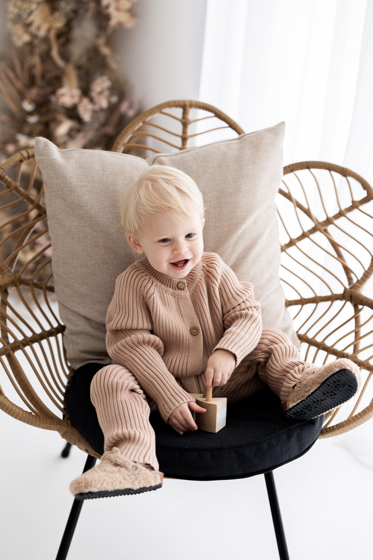 Beige Knitted Jumpsuit