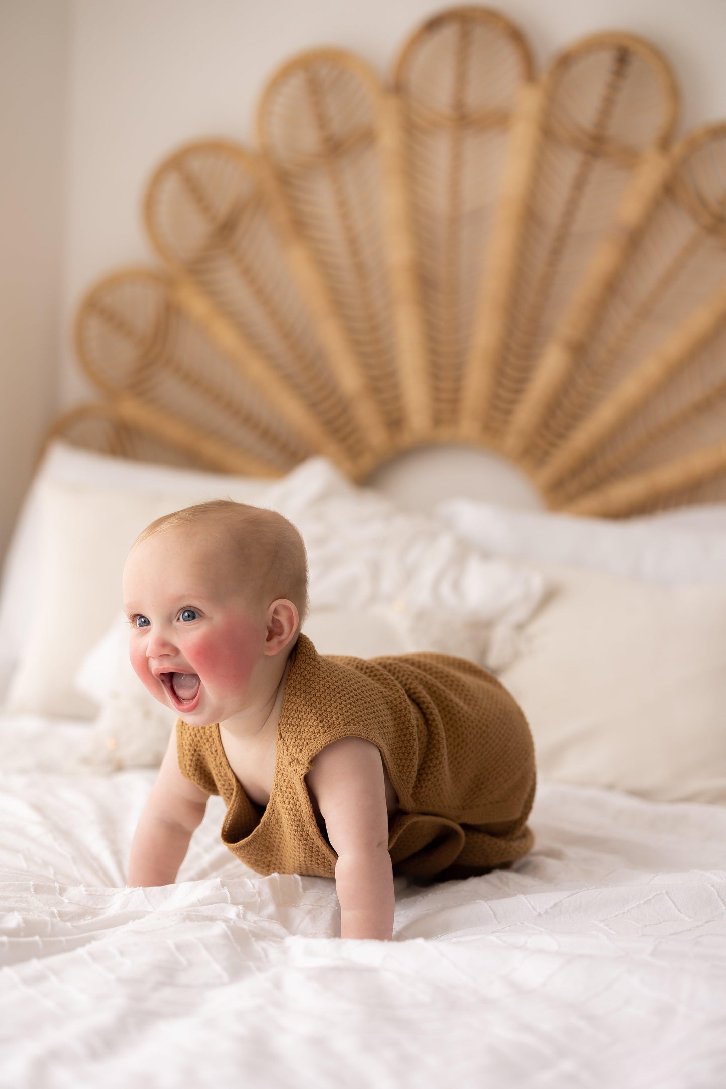 Brown Knitted Vest and Shorts Set