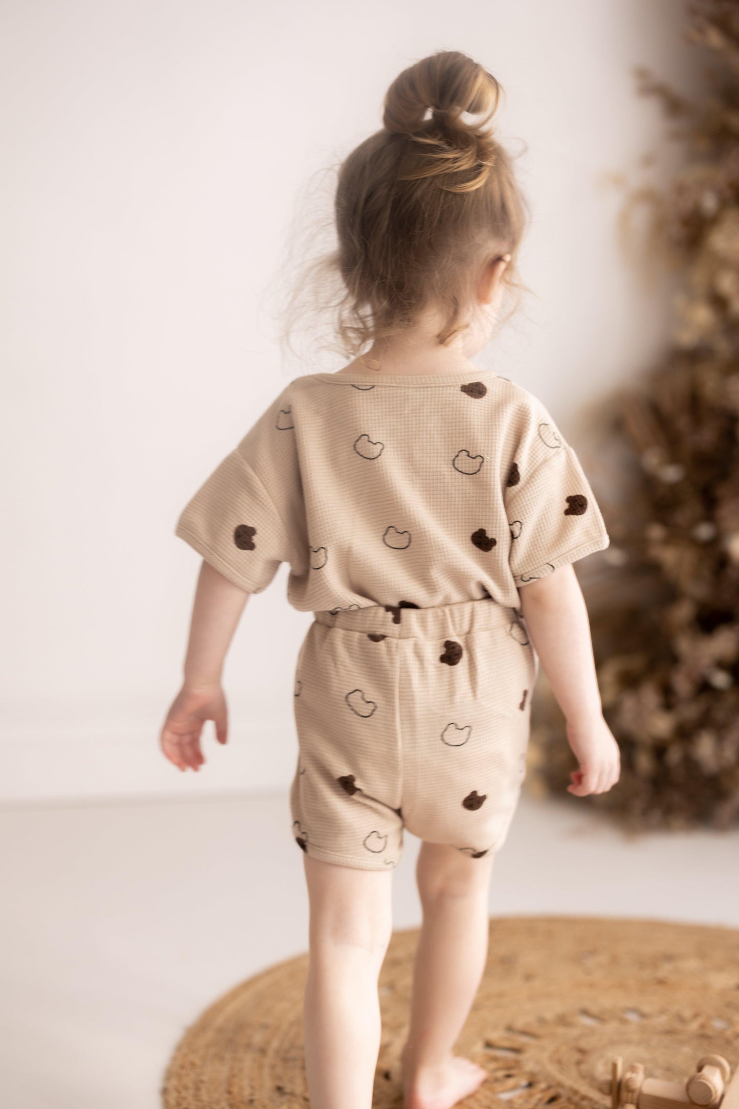 Bear Waffle T-Shirt and Shorts Set