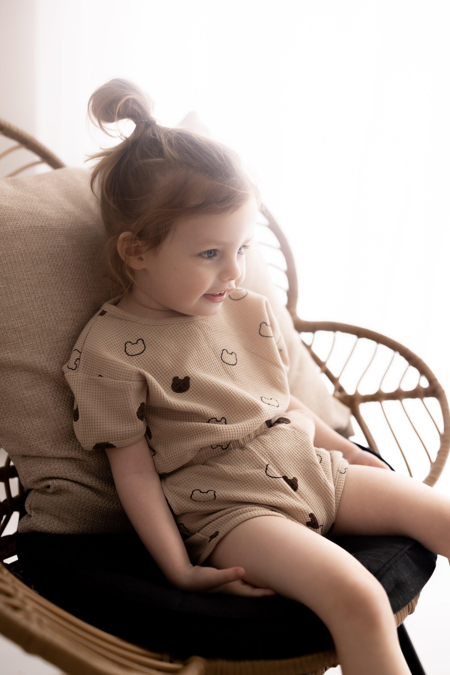 Bear Waffle T-Shirt and Shorts Set