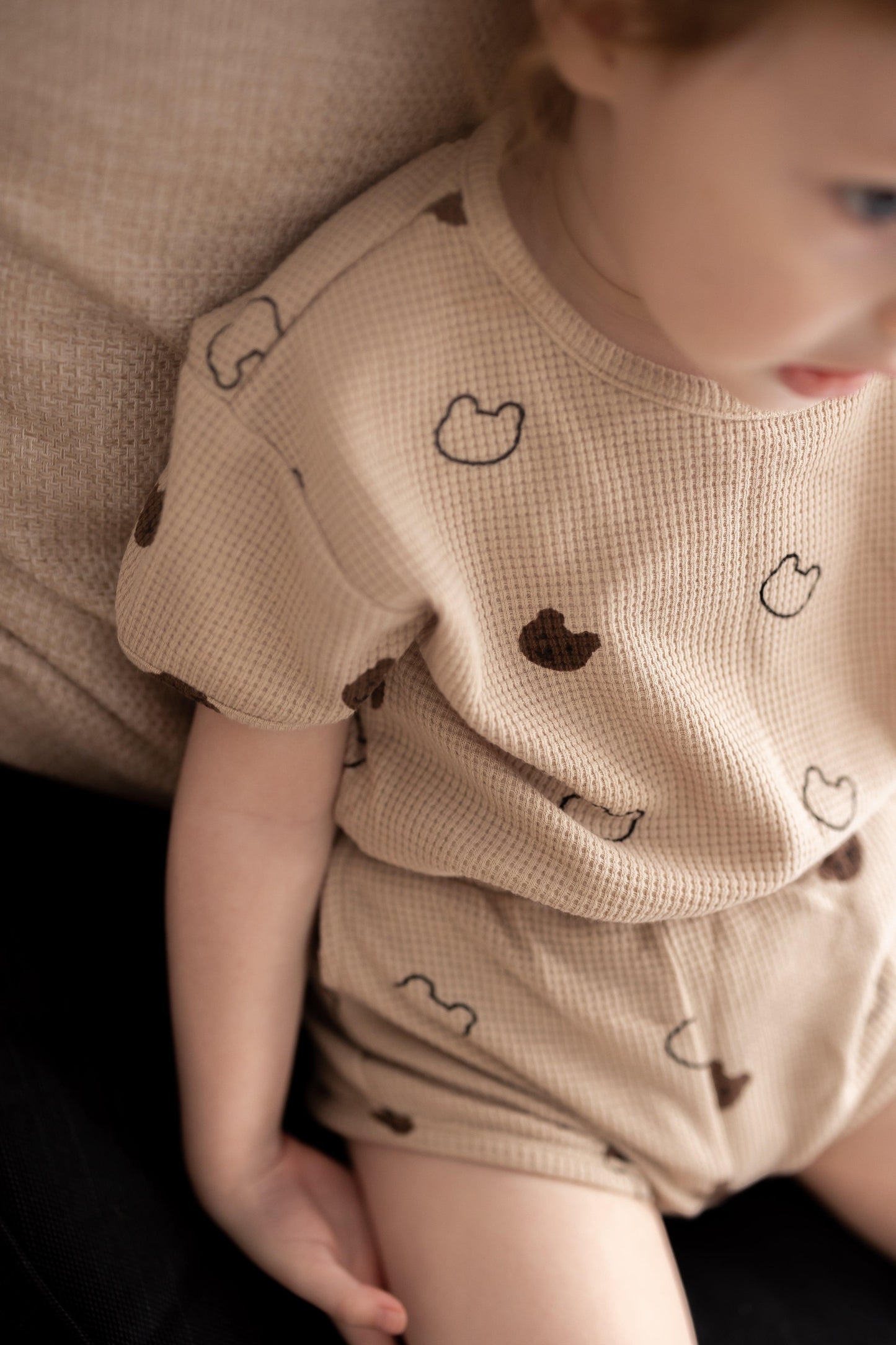 Bear Waffle T-Shirt and Shorts Set