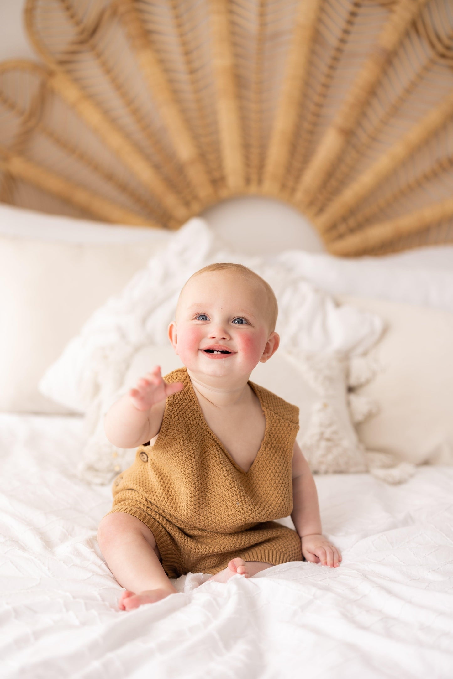 Brown Knitted Vest and Shorts Set