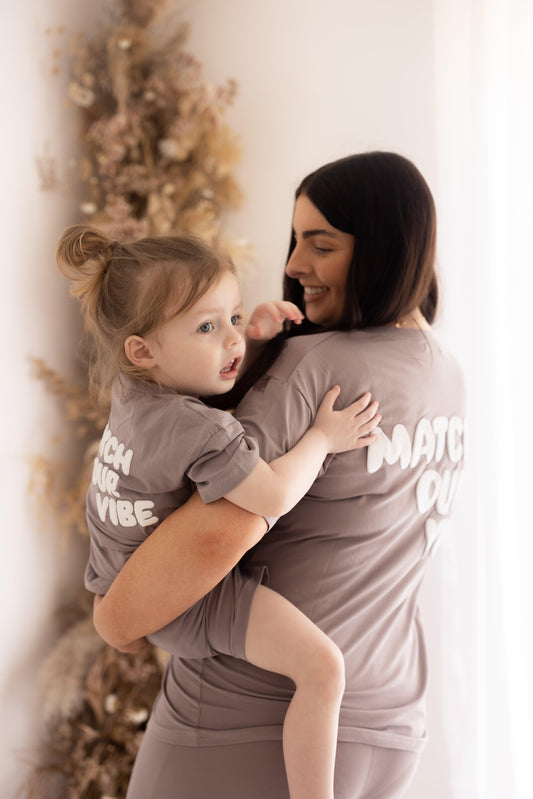 "Match Our Vibe" Mocka T-Shirt Only - Mama and Mini