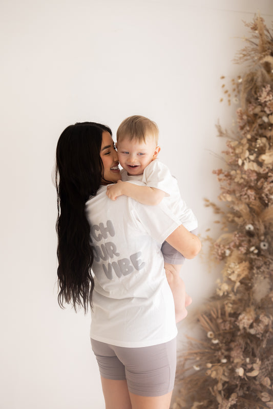 "Match Our Vibe" White T-Shirt - Mama Only